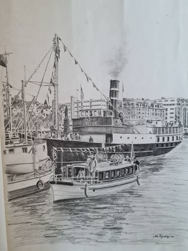 Original Fine Art Boat Drawings by Jan Krydsby