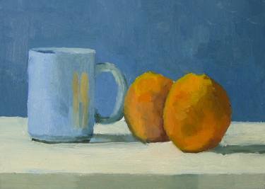 Blue mug and oranges thumb