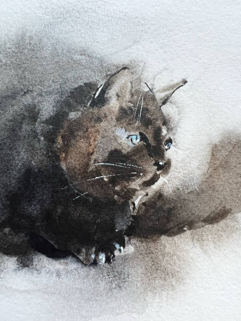 Original Realism Cats Painting by Natalie Syrbu