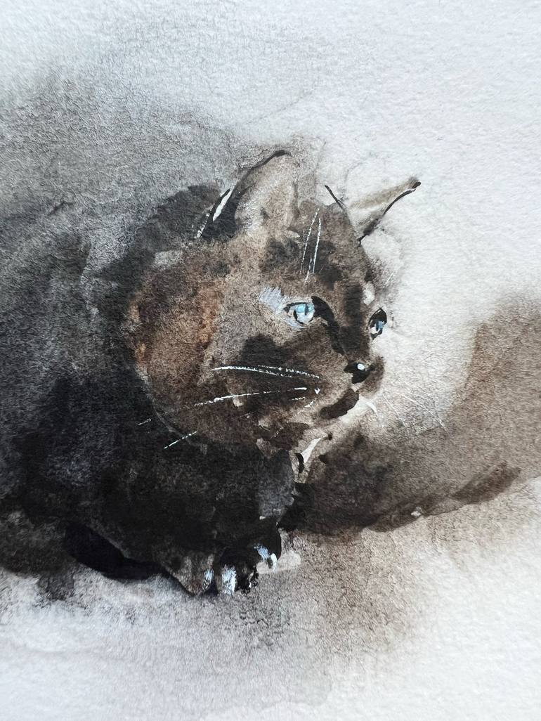 Original Cats Painting by Natalie Syrbu