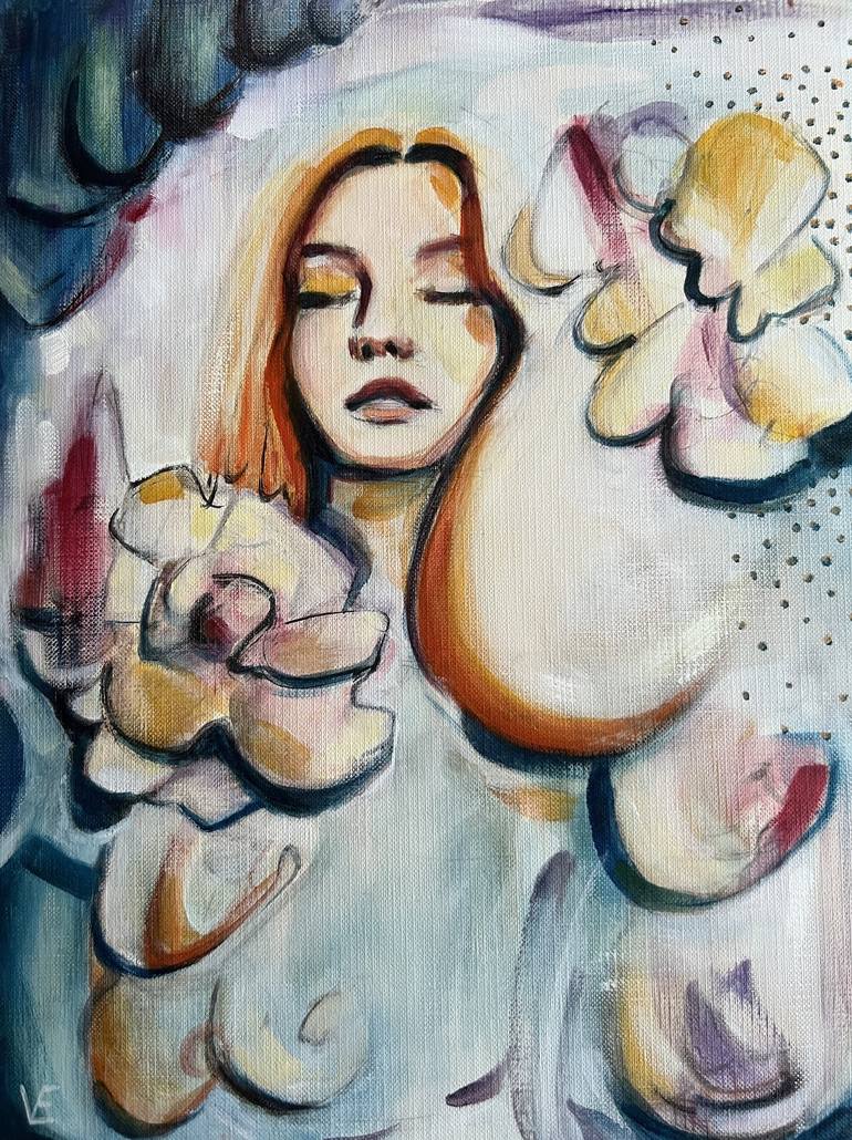 Original female oil painting Dream series Painting by Elizaveta