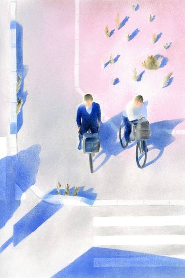 Original Illustration Landscape Drawing by Tomoko Mizuno