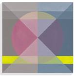 Slate and mud pinwheel with neon yellow stripe by Kyla Kegler