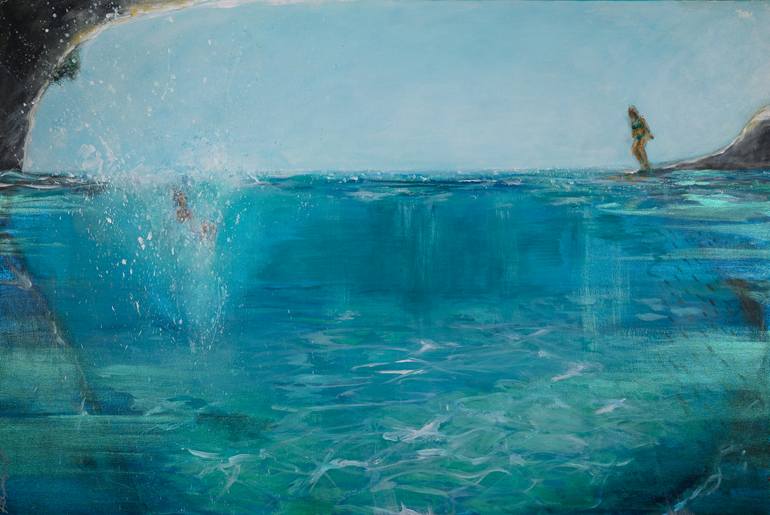 Original Beach Painting by Alexandra Bling | Contemporary Art on Canvas | THE BOLD AND THE BEAUTIFUL