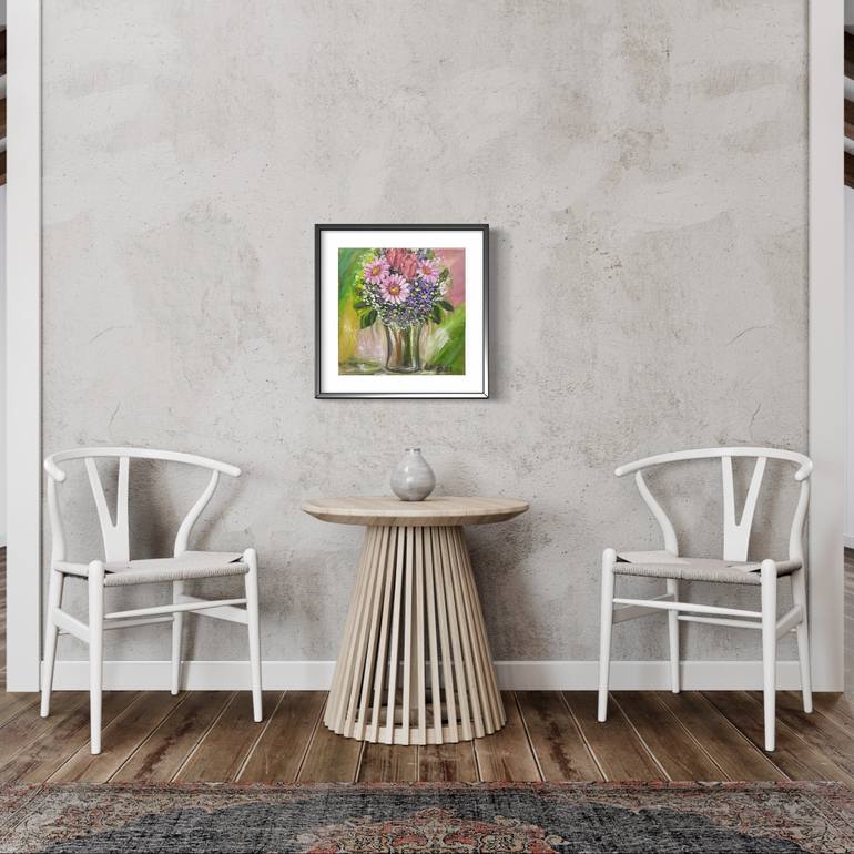 Original Art Deco Floral Painting by Irina Bach