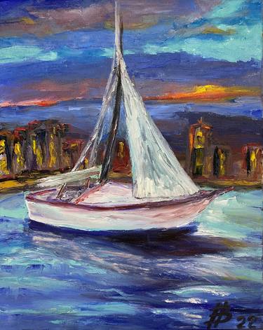 Original Boat Paintings by Irina Bach