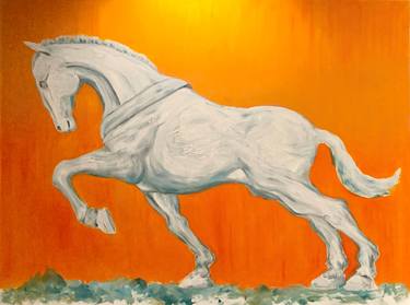 Equine Painting - II (2021) - Framed (black metal floating frame) thumb