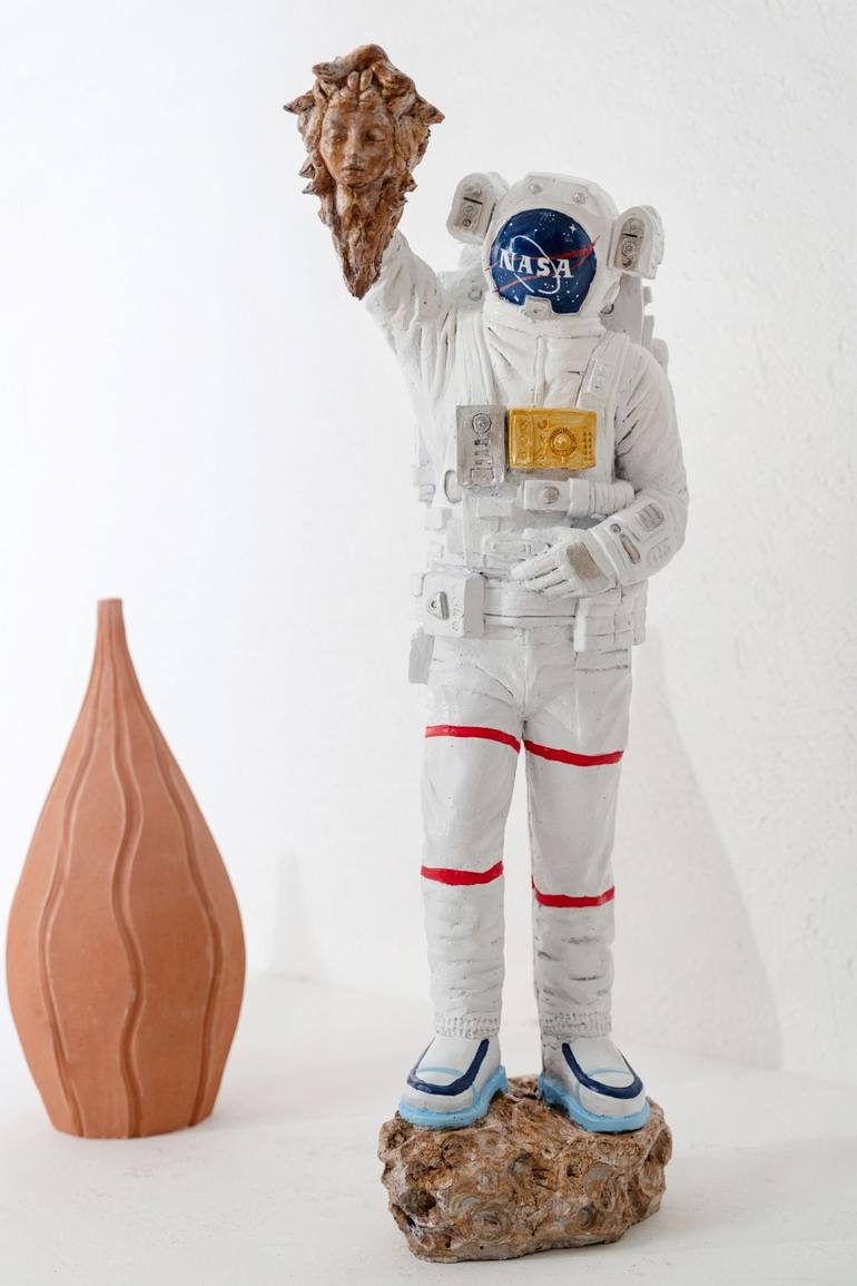 Original Pop Art Outer Space Sculpture by Dervis Akdemir