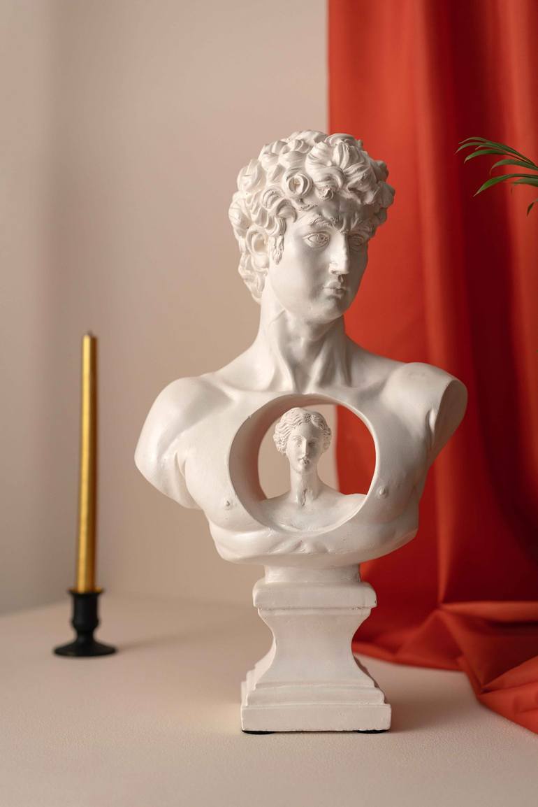 David and Aphrodite Statue, Minimalist home decor Sculpture by