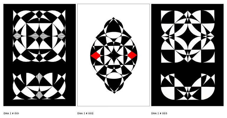 Original Abstract Geometric Painting by Ekaterina Yablonskaya