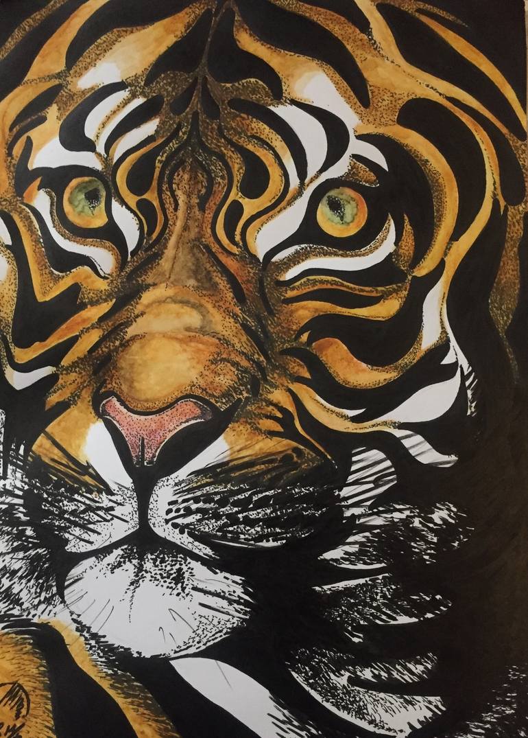 tiger print drawing