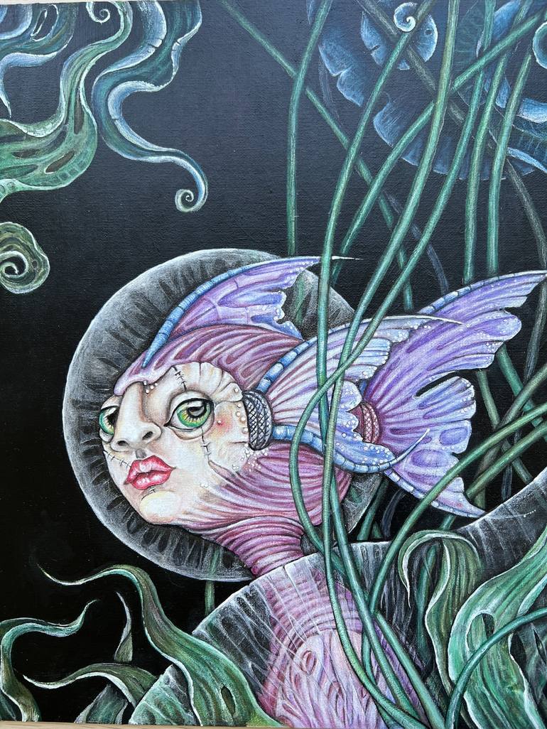 Original Fish Painting by KATERYNA HANETSKA