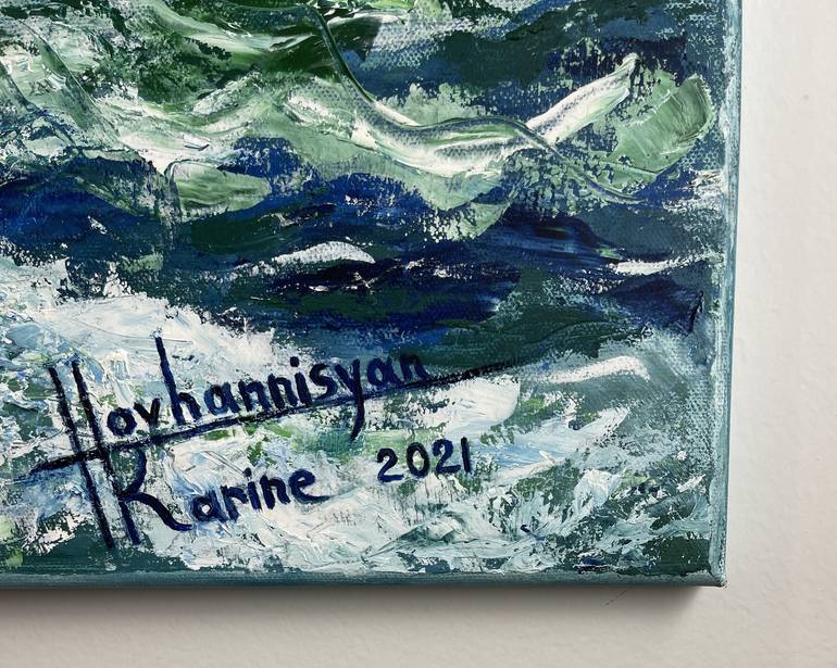 Original Abstract Expressionism Seascape Painting by Karine Hovhannisyan