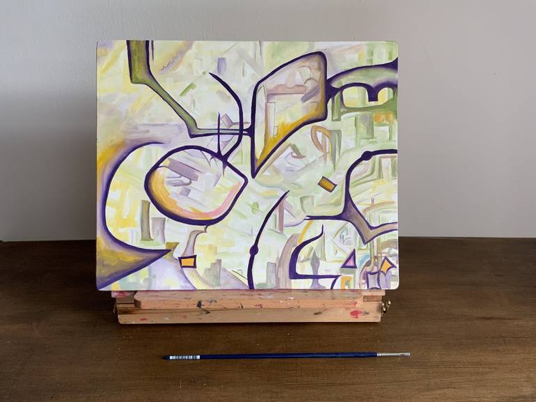 Original Geometric Abstract Painting by Jaclyn  Mason