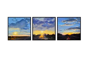 Triptych "Sunset over the road" thumb