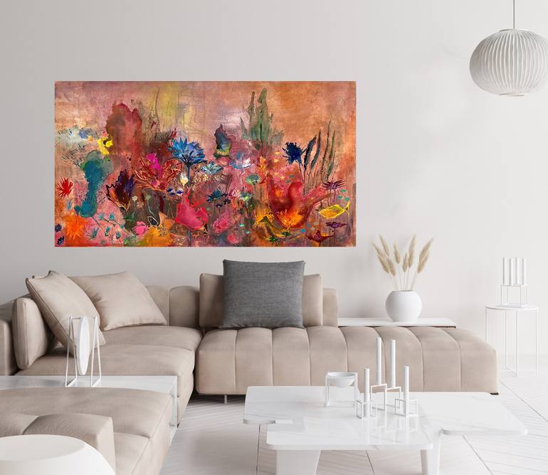 Original Abstract Floral Painting by Cobie Visschers