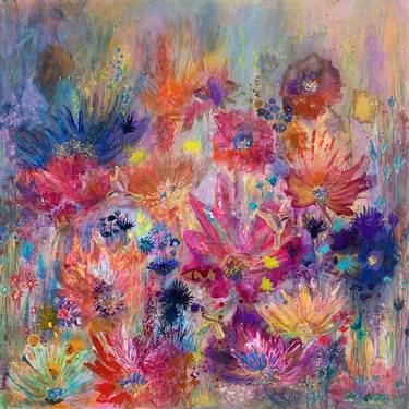 Original Color Field Painting Floral Paintings by Cobie Visschers