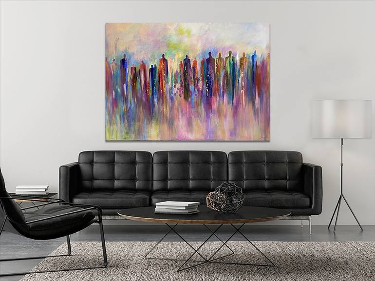 Original Abstract People Painting by Cobie Visschers