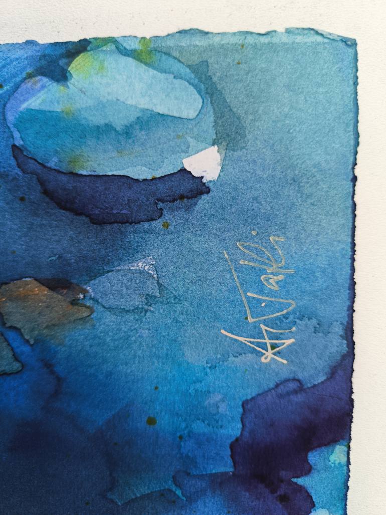 Original Modernism Floral Painting by Angela Tatli