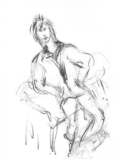 Original Figurative Men Drawings by Janice Slater