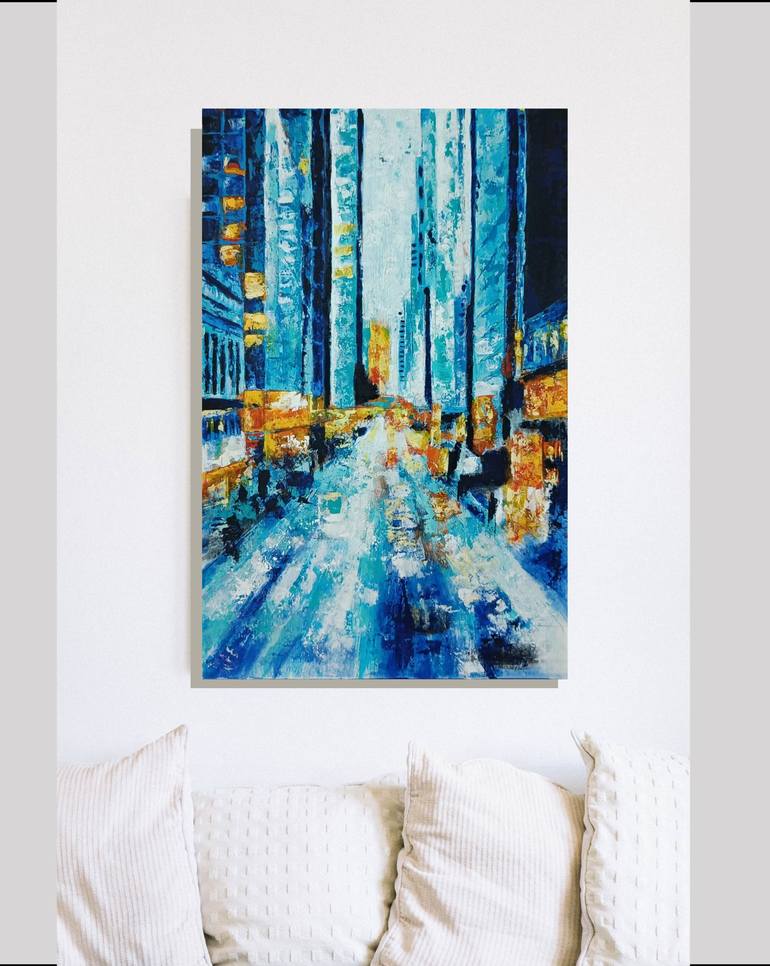 Original Abstract Cities Painting by Vinda Shinde
