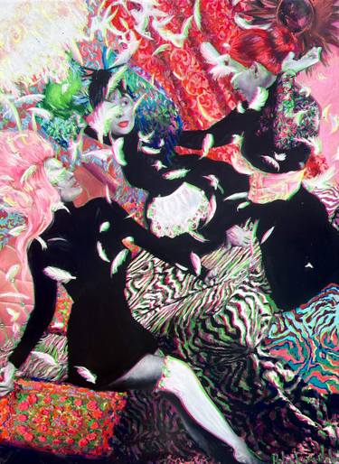 Original Art Nouveau Women Mixed Media by Poliakova Yuliia