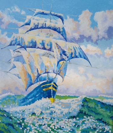 Print of Impressionism Ship Paintings by Natalia Savchenko