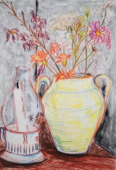 Original Fine Art Still Life Drawings by amanda ioco