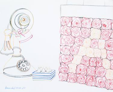 Original Illustration Still Life Drawings by amanda ioco