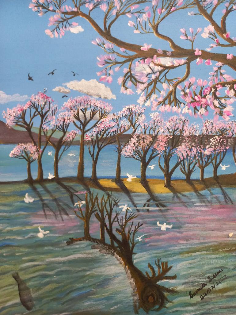 Original Surrealism Landscape Painting by Susmita Biswas