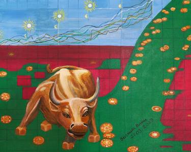 Print of Cows Paintings by SUSMITA BISWAS