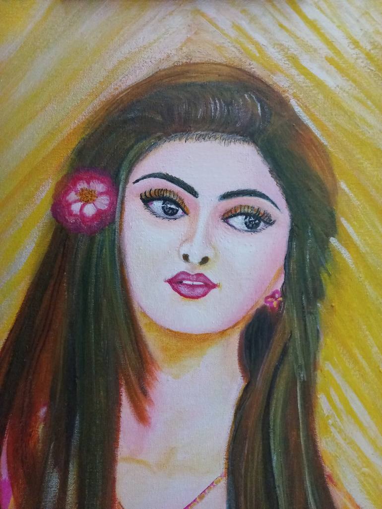 Original Portraiture Portrait Painting by SUSMITA BISWAS