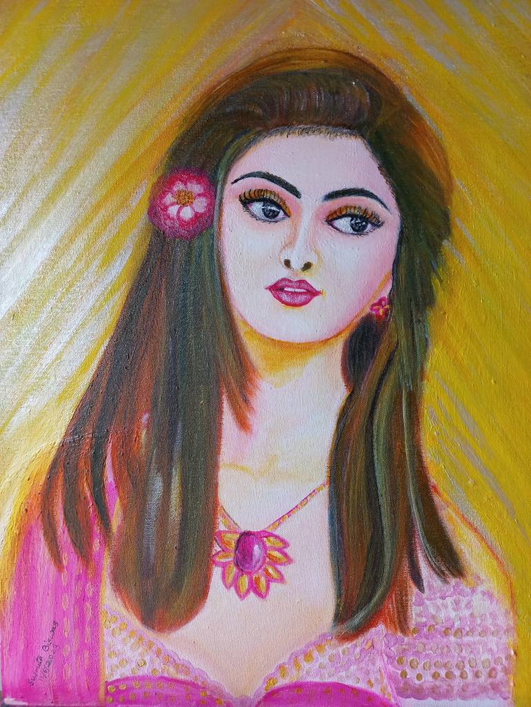 Original Portraiture Portrait Painting by SUSMITA BISWAS