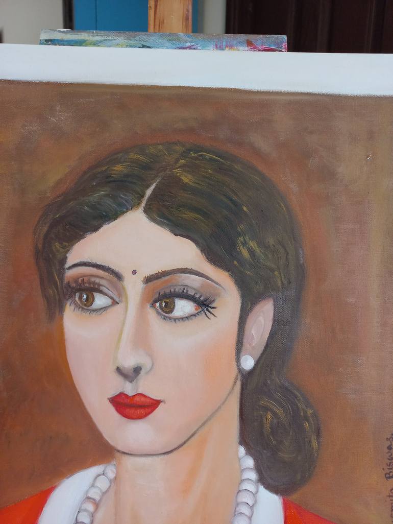 Original Portraiture Portrait Painting by SUSMITA BISWAS