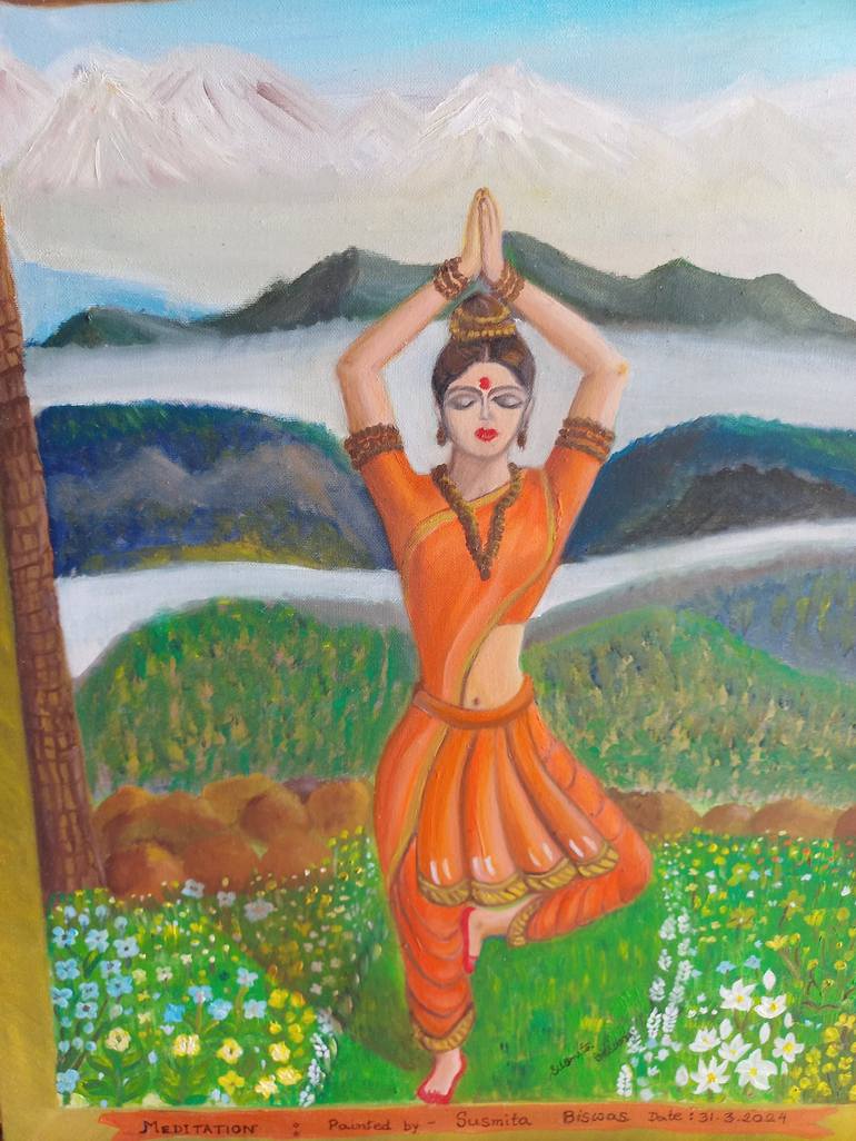 Original Figurative Classical Mythology Painting by Susmita Biswas