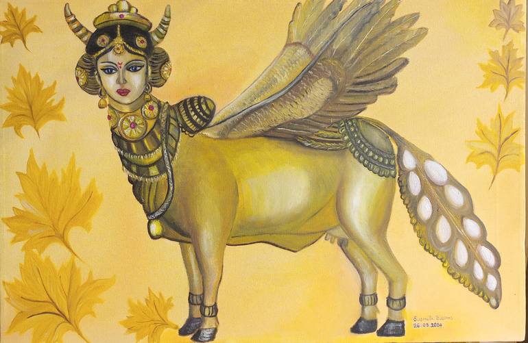 Original Figurative Classical Mythology Painting by Susmita Biswas