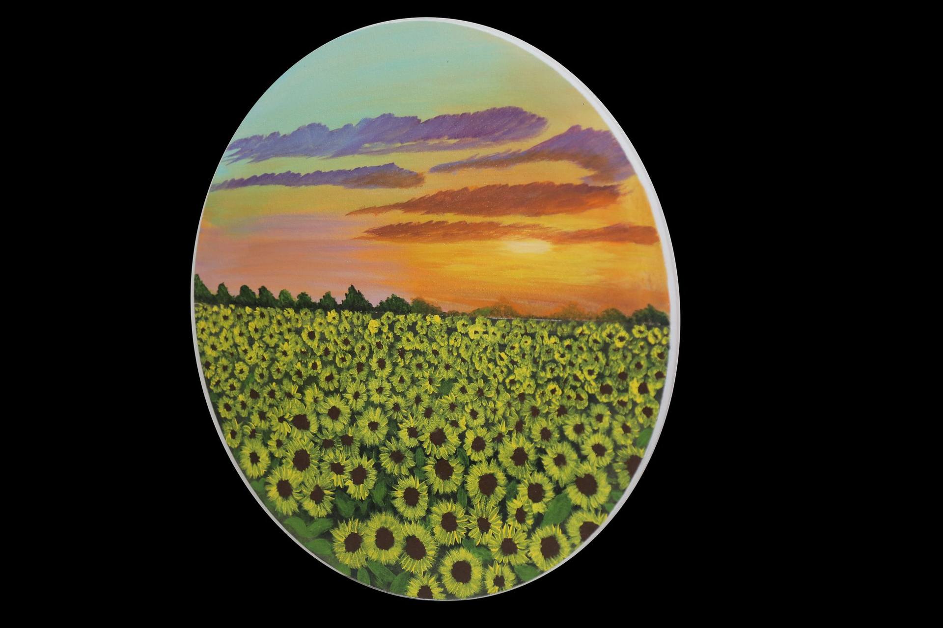 SUNFLOWER FIELD AT SUNSET