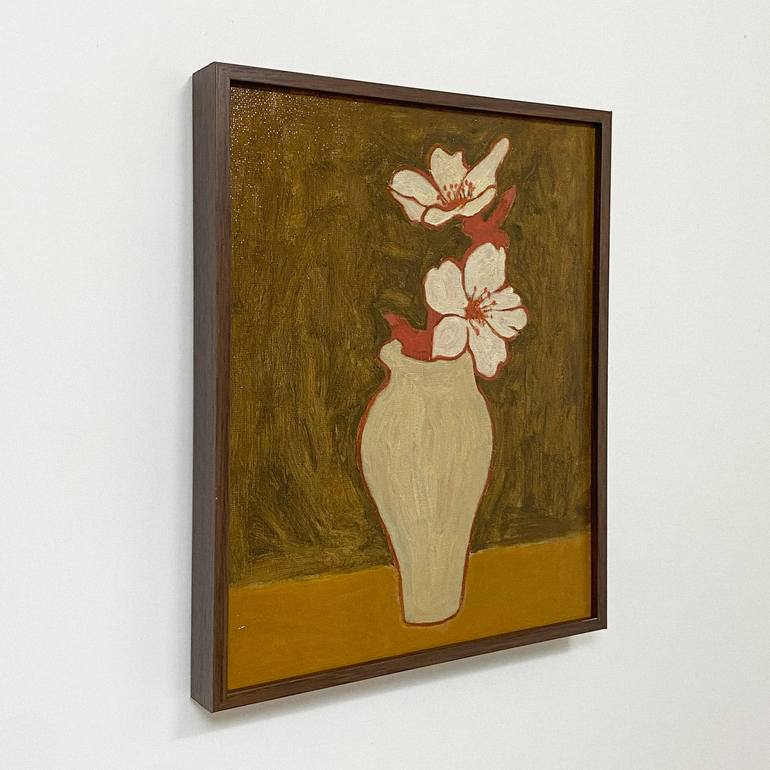 Original Art Deco Floral Painting by Tommy Lam