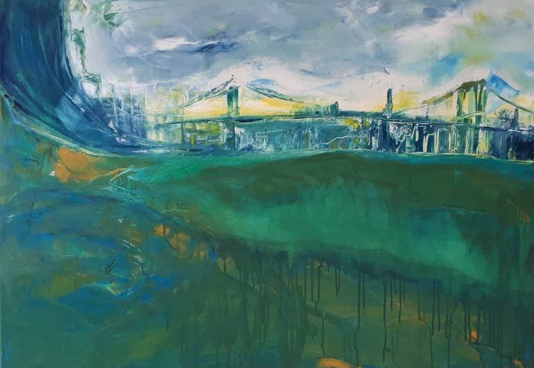 Original Abstract Expressionism Cities Paintings by Marianne Van Der Haar