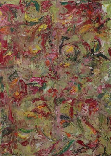 Original Abstract Expressionism Garden Painting by Marianne Van Der Haar