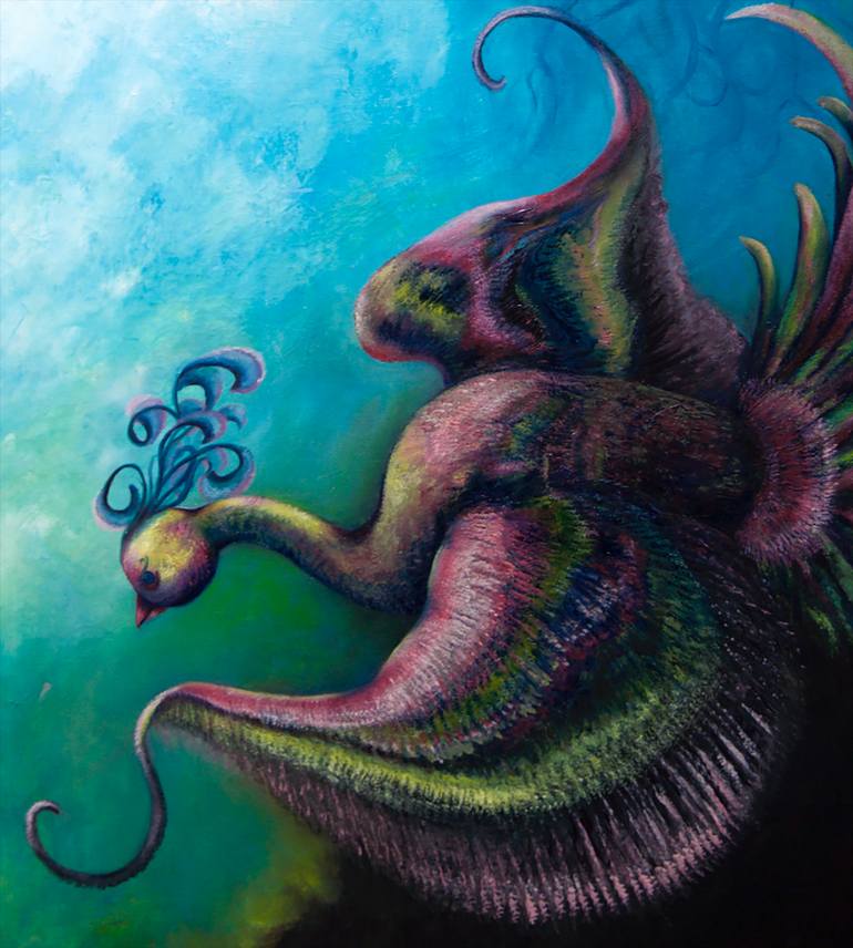 Original Surrealism Fantasy Painting by Elif Kalpak Ulutas