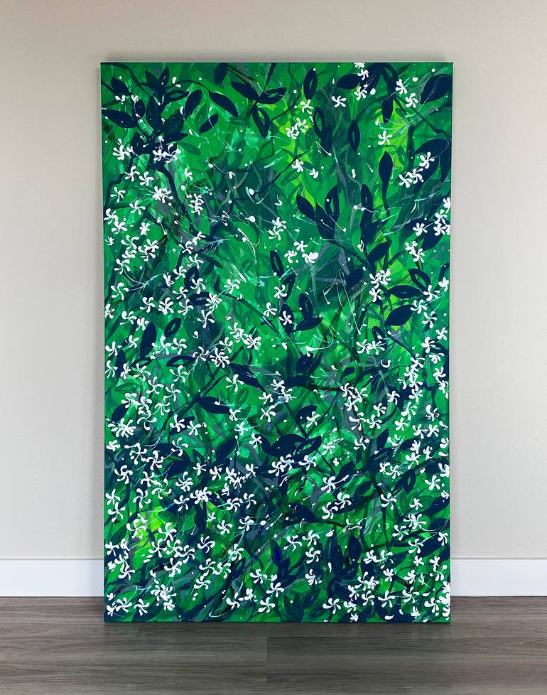 Original Abstract Floral Painting by Zaira Dzhaubaeva