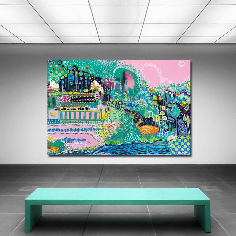 Original Abstract Garden Painting by Zaira Dzhaubaeva