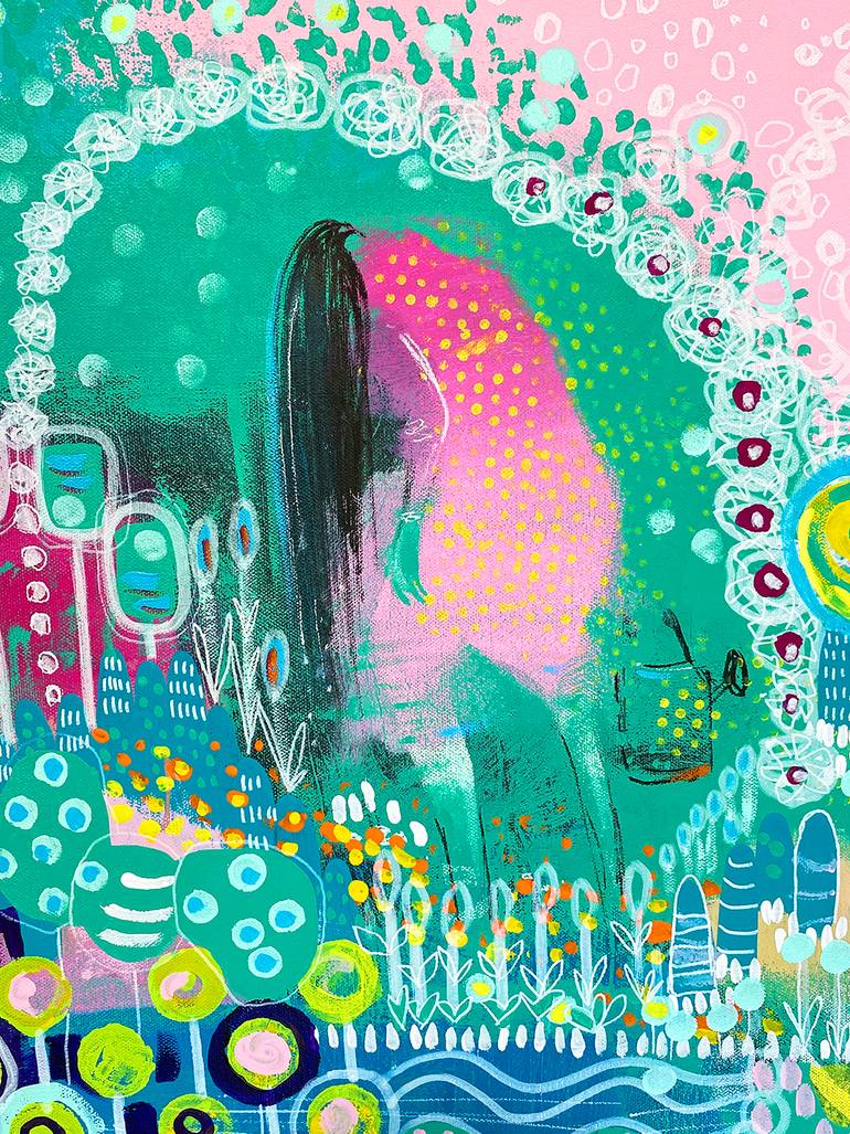 Original Abstract Garden Painting by Zaira Dzhaubaeva