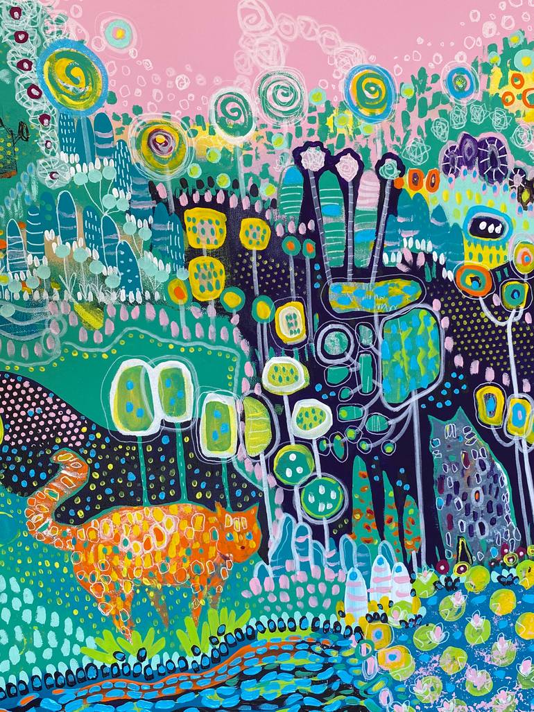 Original Abstract Garden Painting by Zaira Dzhaubaeva