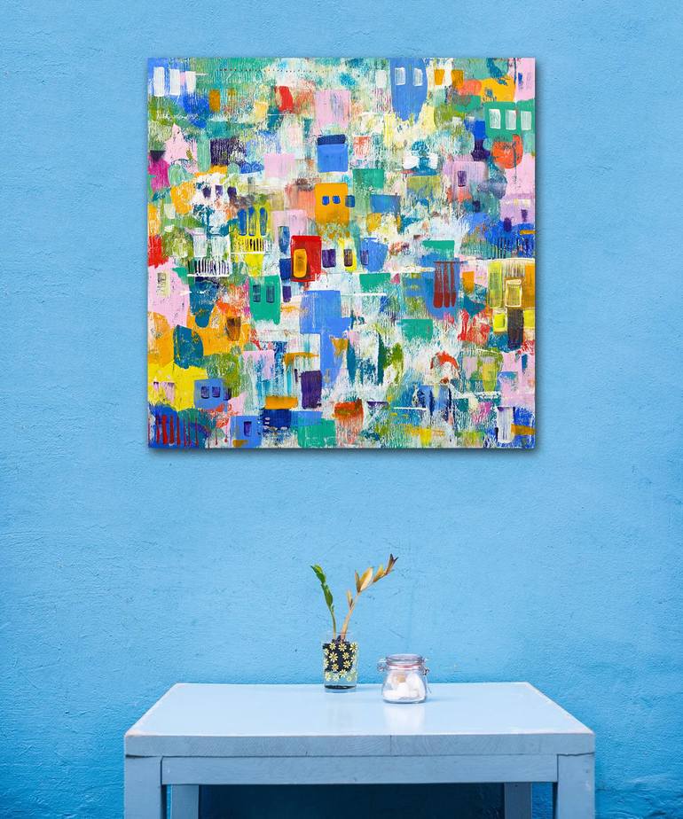 Original Abstract Architecture Painting by Zaira Dzhaubaeva