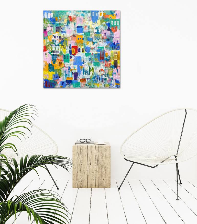 Original Abstract Architecture Painting by Zaira Dzhaubaeva