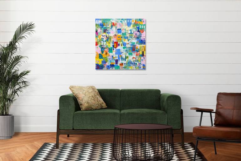 Original Abstract Architecture Painting by Zaira Dzhaubaeva