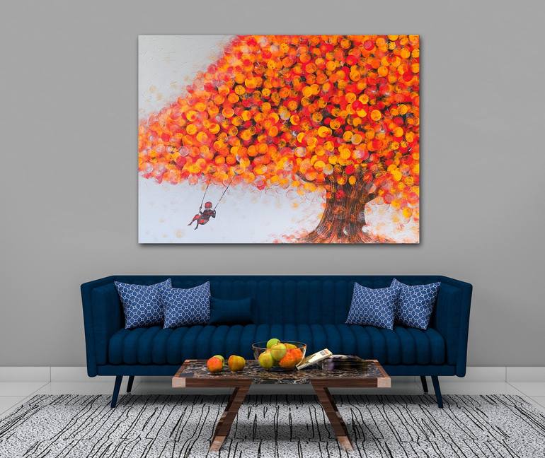 Original Abstract Expressionism Tree Painting by Zaira Dzhaubaeva