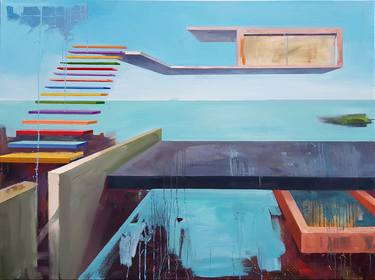 Original Surrealism Architecture Paintings by Allen Mack